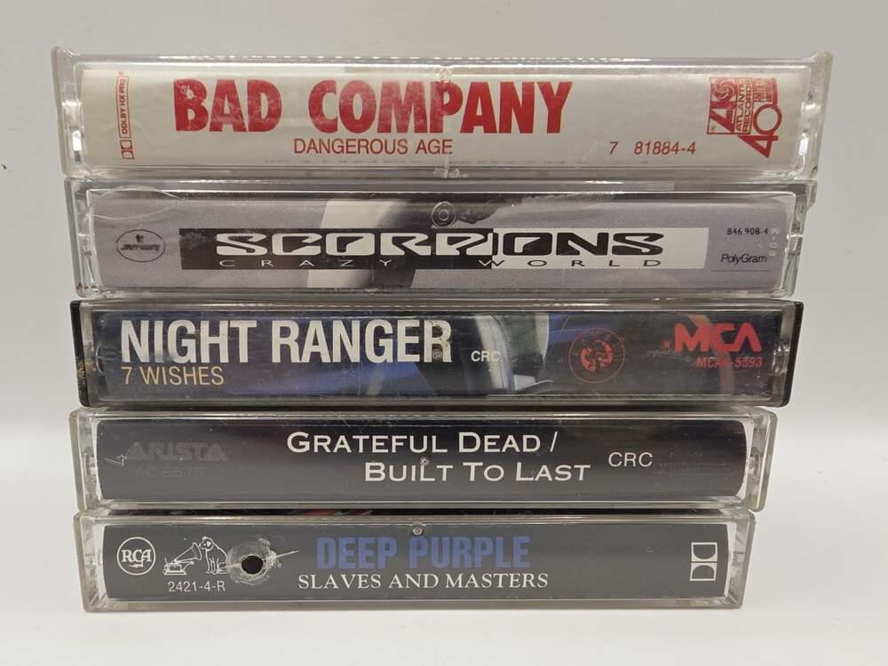 5 Classic Rock Cassette Tape Lot Grateful Dead Deep Purple Scorpions Bad Company